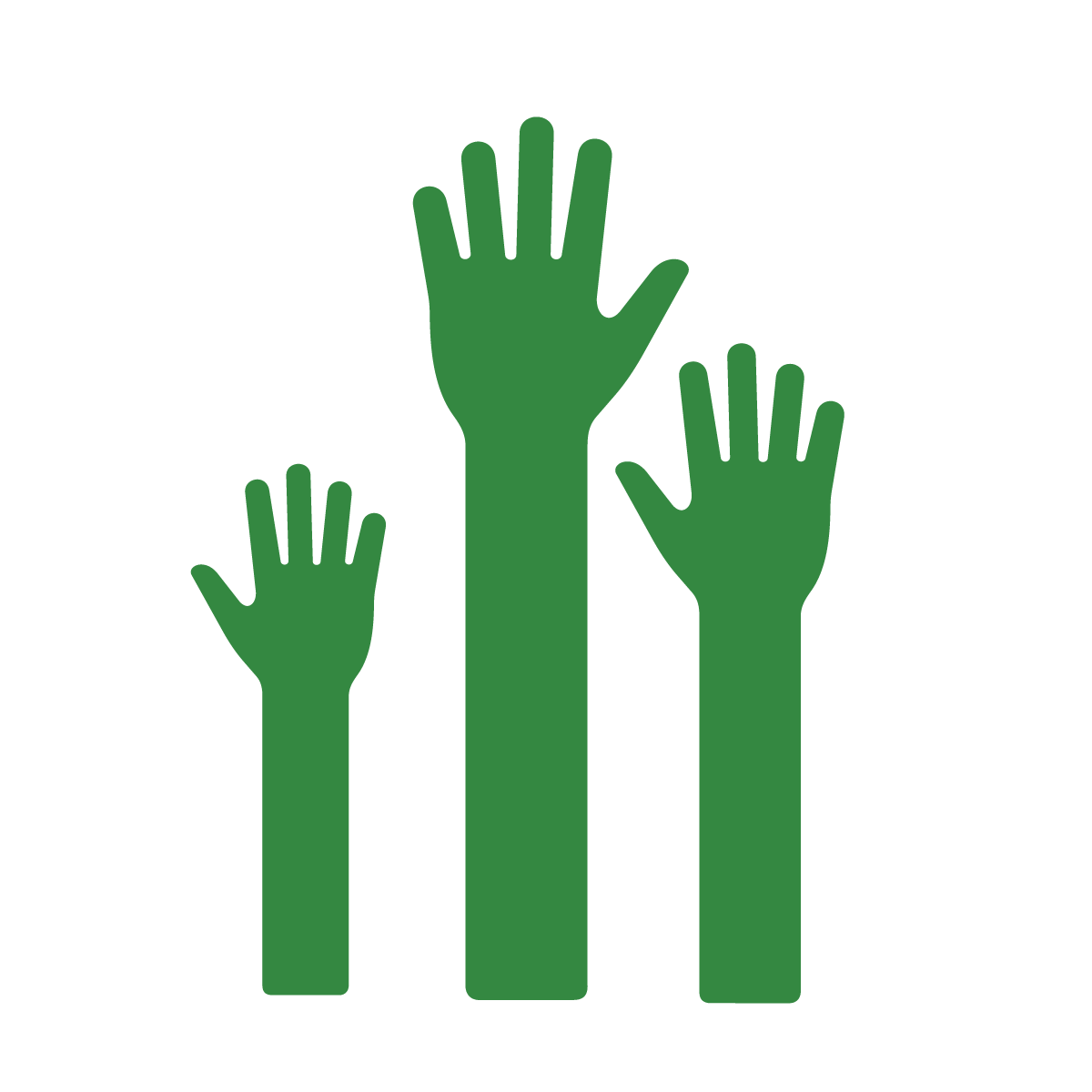 Icon of hands raised upwards