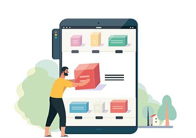 A person working on a big screen